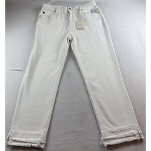 KanCan Maurices High Rise Double Layer Fray Hem Ankle Straight Jean 31x29 NWT